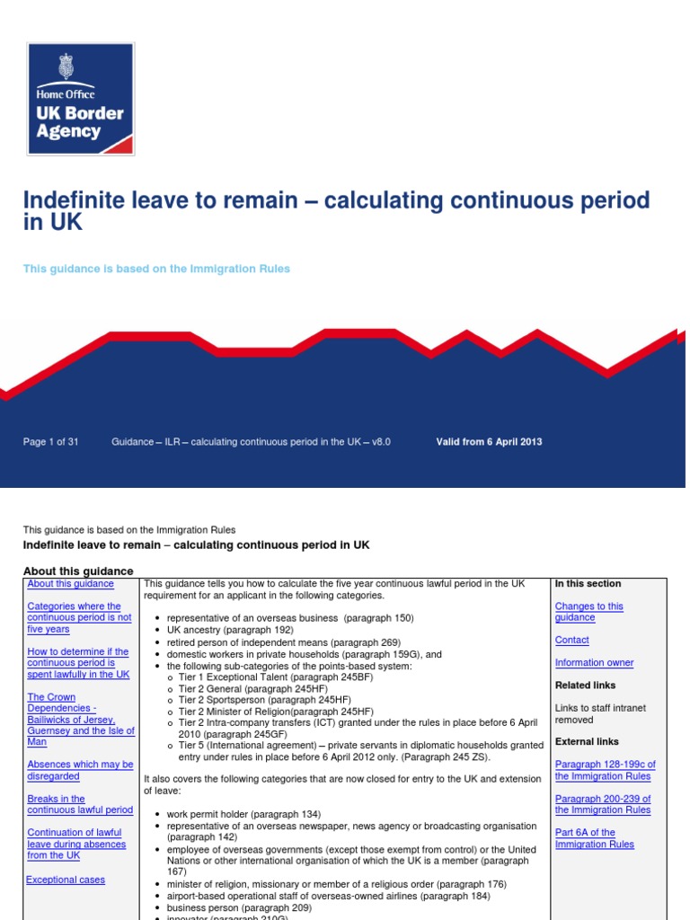Indefinite Leave To Remain Calculating Continuous | PDF | The Crown ...