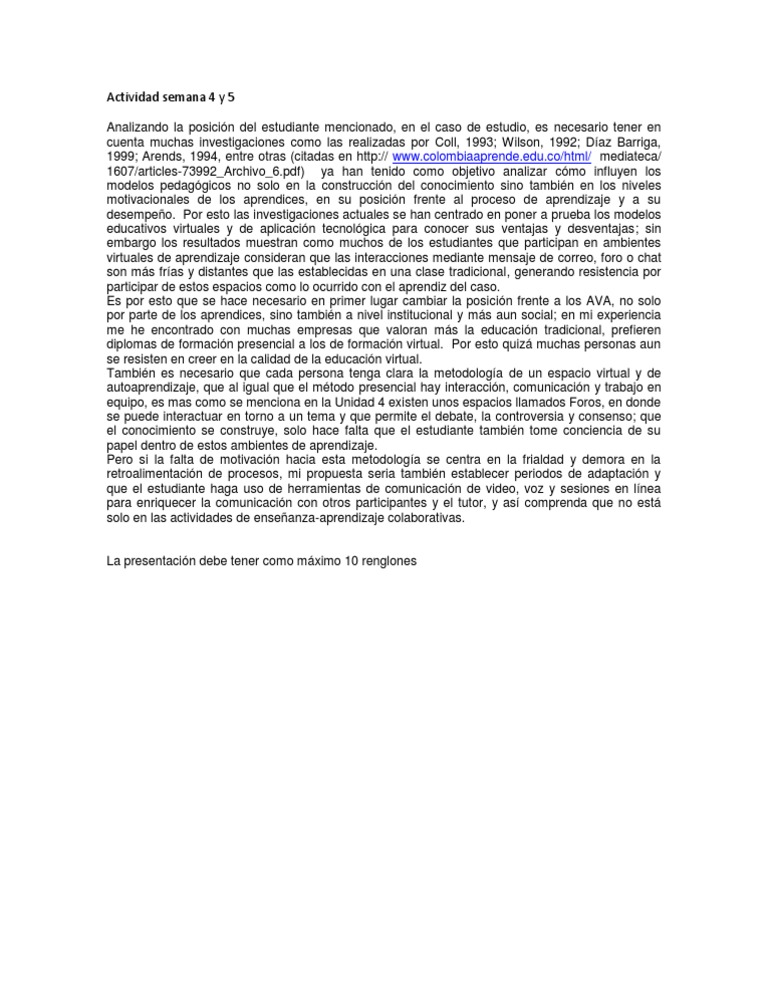 Actividad Semana 4 y 5 | PDF | Crecimiento personal y profesional
