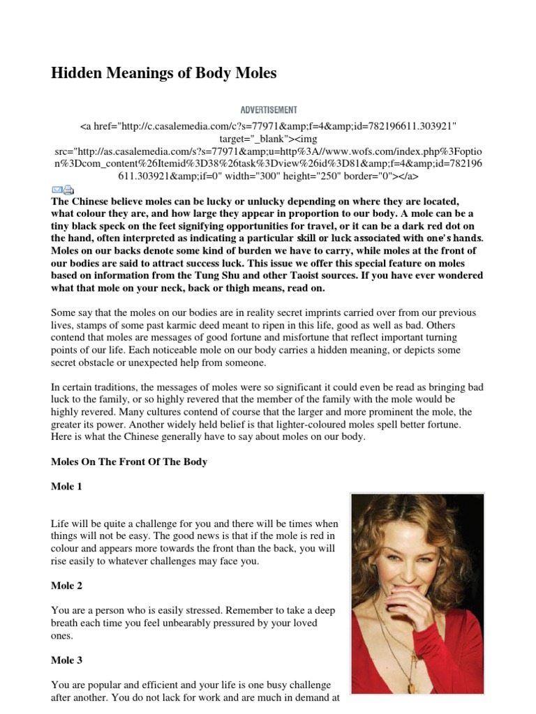 Meaning of Moles | PDF | Luck