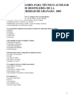 Test Ayudante de Cocina en La Universidad Granada 2005 PDF