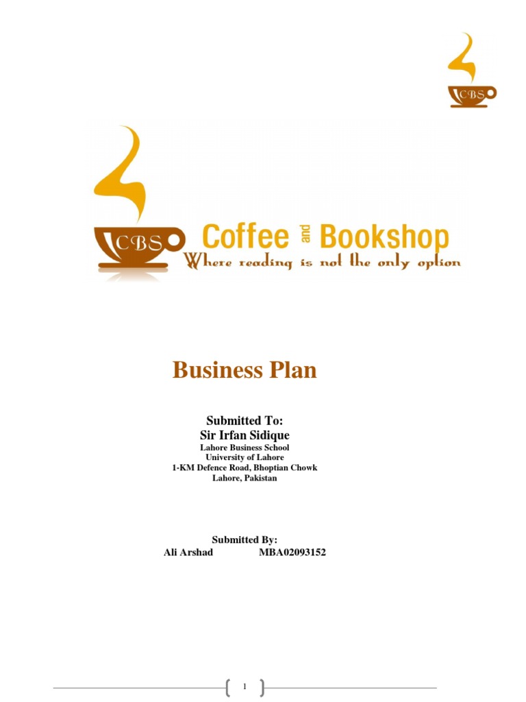sample business plan for a bookshop