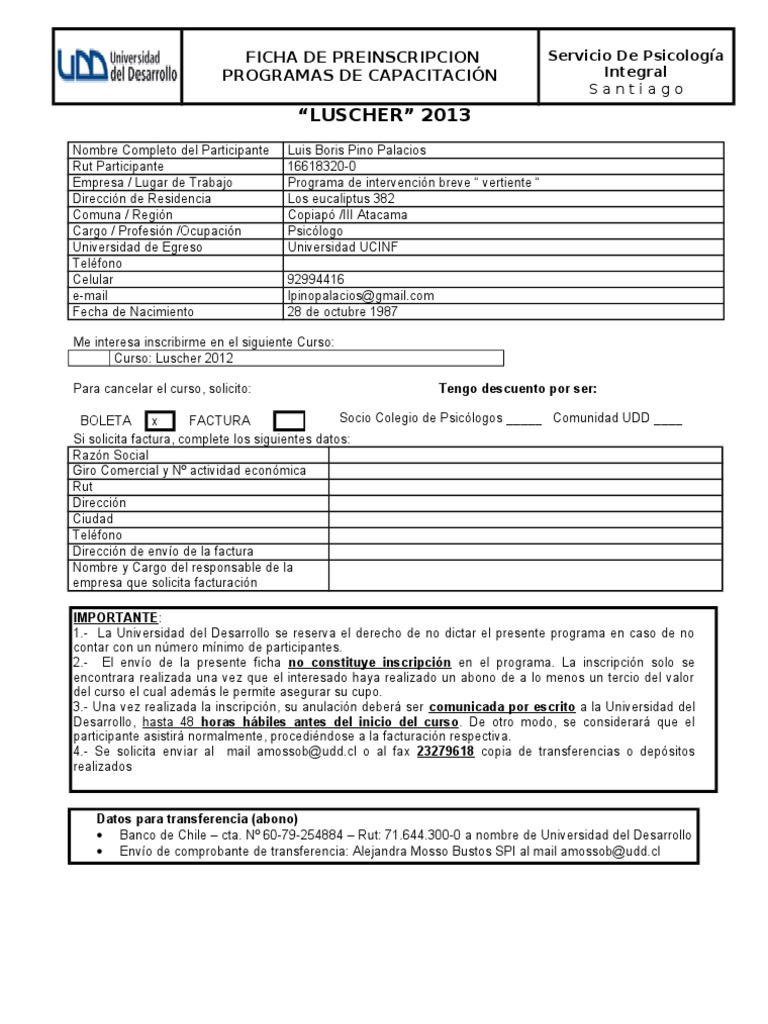 Ficha de Curso | PDF