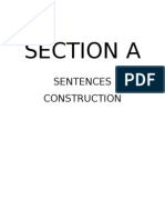 Section A: Sentences Construction