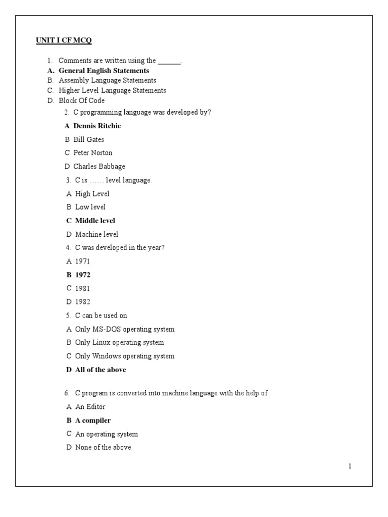 C Programming Language Basics | PDF | C (Programming Language ...