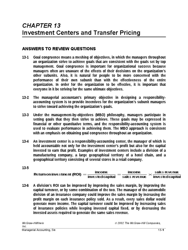 Managerial Accounting Hilton Solution Manual Scribd