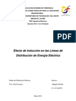 Efecto de Inducción en las Líneas de Distribución de Energía Eléctrica
