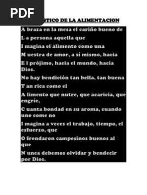 Acrostico De La Alimentacion