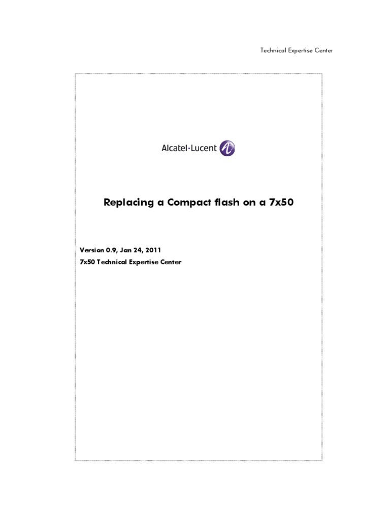 Replacing Compact Flash On A 7x50 v09 | PDF | Flash Memory | Software