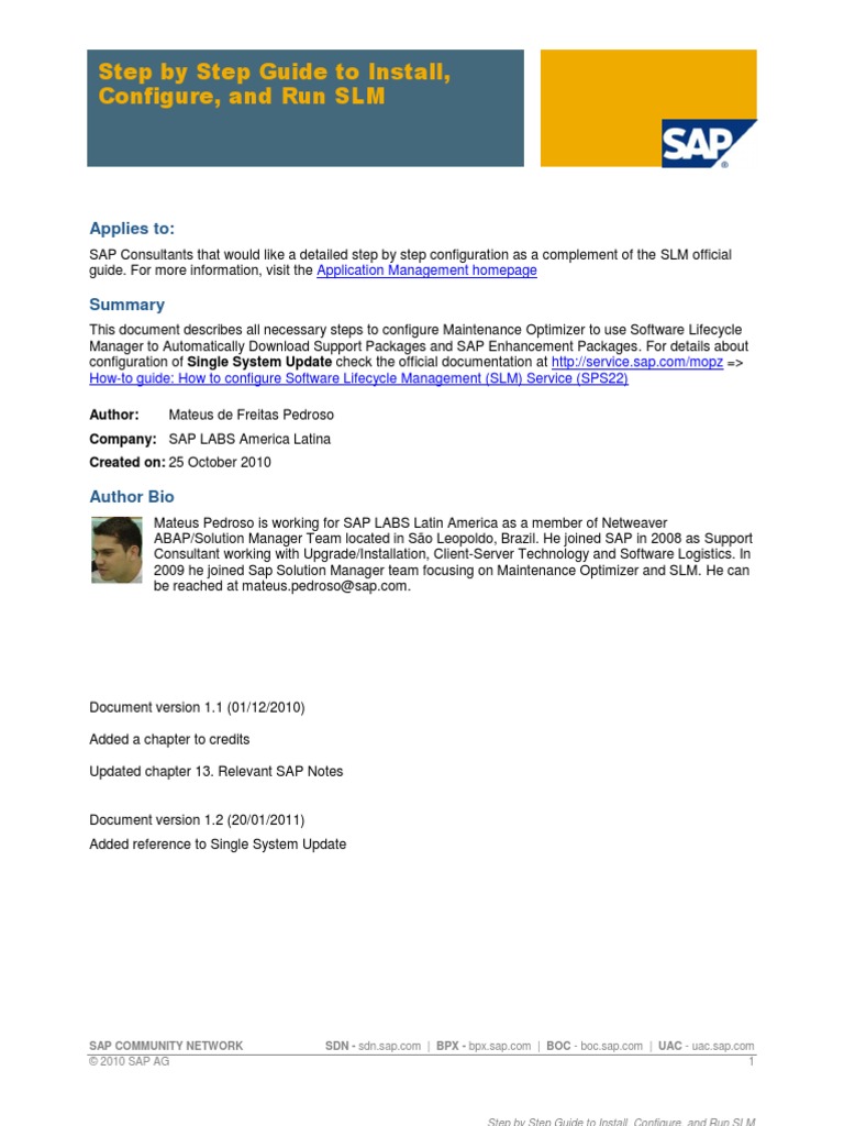 SLM Configuration Step by Step | PDF