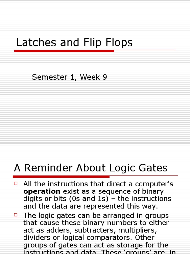 Flip Flops PDF Logic Gate Computer Engineering