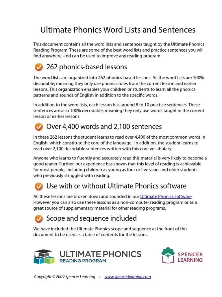 Up Words Sentences | PDF