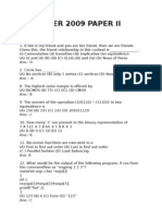 December 2009 Ugc Computer Science Paper II - Solved