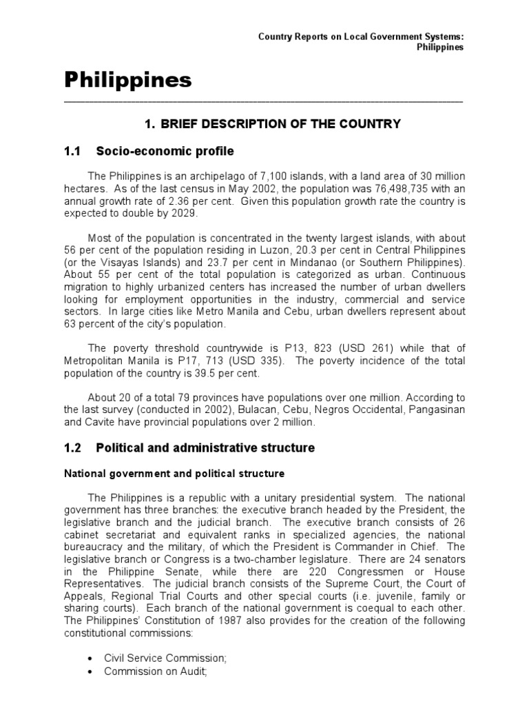 Philippines Local Government Report | PDF | Local Government | Taxes