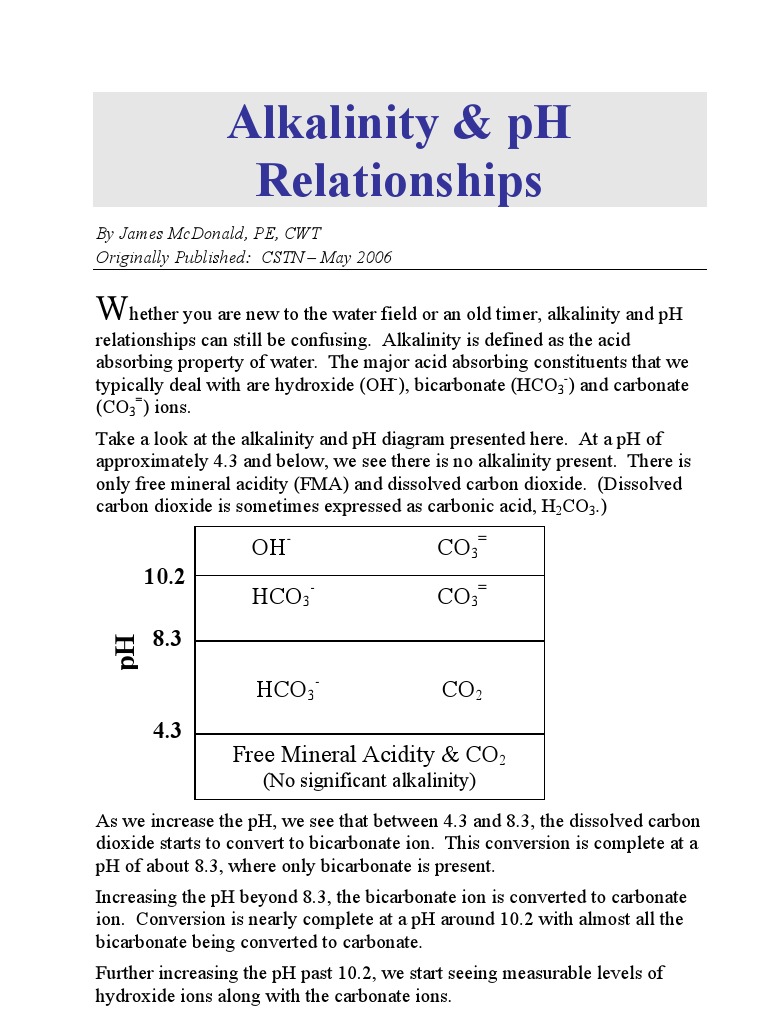 Alkalinity Pdf Alkalinity Bicarbonate