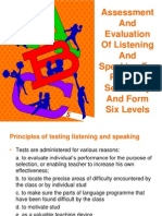 Assessment and Evaluation of Listening and Speaking For Primary/ Secondary and Form Six Levels