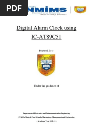 Digital Alarm Clock Using 8051