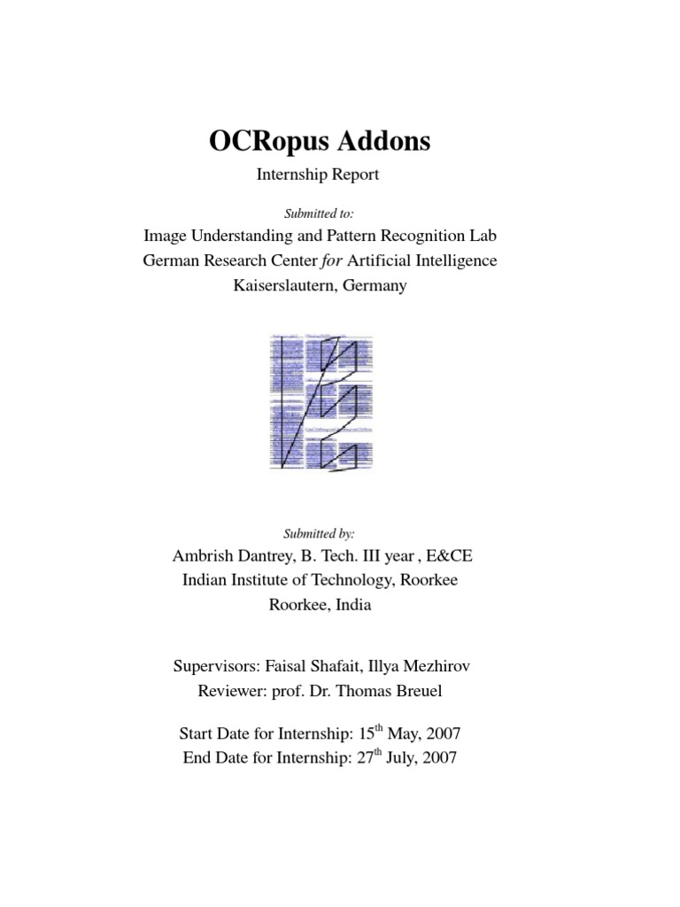 Internship Report | PDF | Optical Character Recognition | Image ...