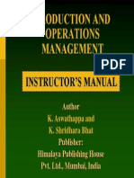Production and Operations Management: Instructor'S Manual