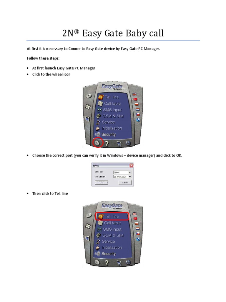 Easy Gate Baby Call Setup Guide | PDF