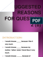 Suggested Reasons For Question 2 (B)