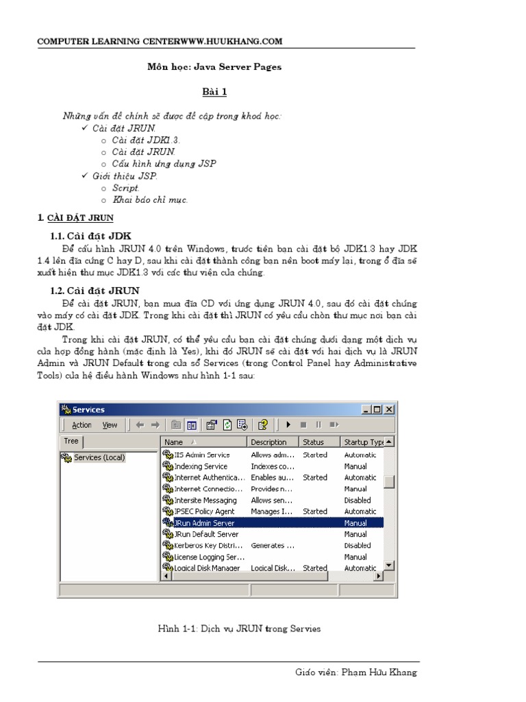 Tai Lieu Can Ban JSP | PDF | Plateforme Java | Ingénierie informatique