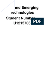 New and Emerging Technologies Student Number - U1215706