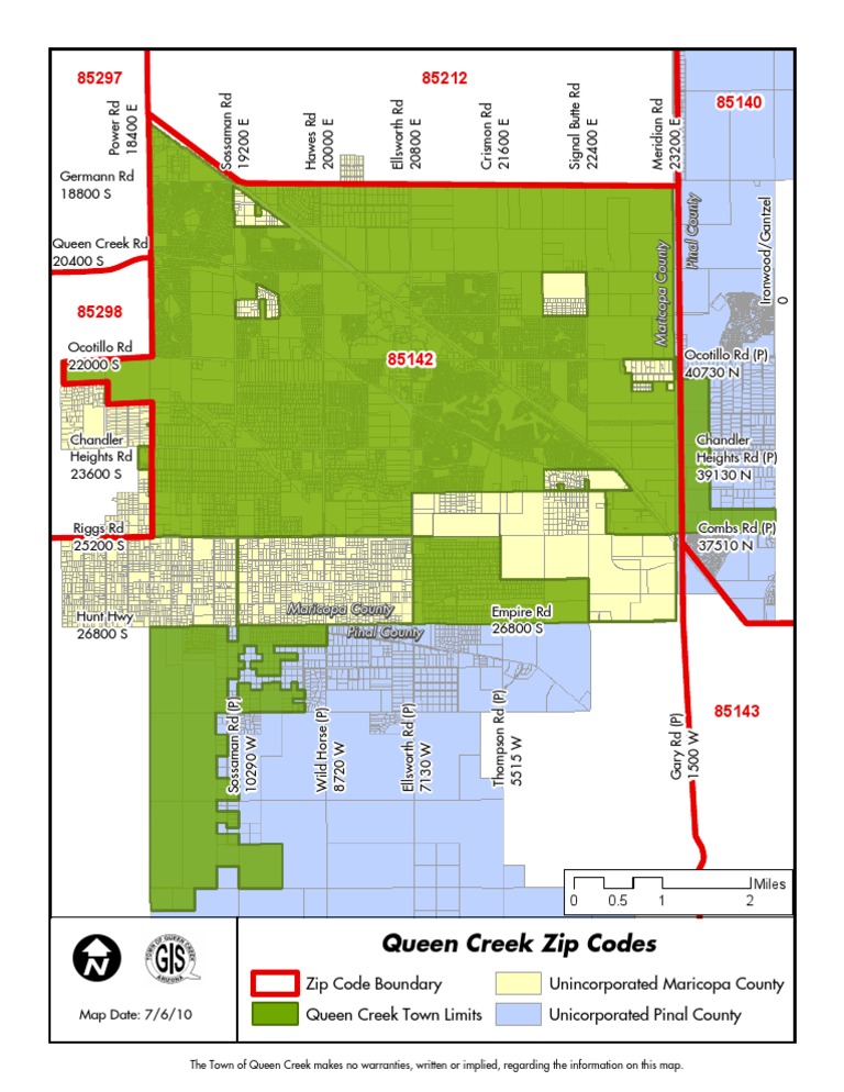 Queen Creek AZ Zip Code Town Limits PDF