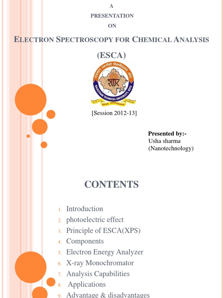 Esca | PDF | X Ray Photoelectron Spectroscopy | Photoelectric Effect