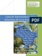 Lista de Sobrenomes Judaico Sefarditas de Luso-Brasileiros - Comunidade de Israel