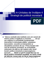 Tema 4. Strategii de Politica Monetara Din Experienta Internationala