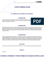 Ley Contra El Femicidio y Otras Formas de Violencia Contra La Mujer