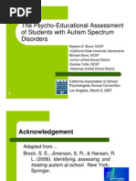 Download Autism Spectrum Disorder Assessment by thinkzen SN148572607 doc pdf