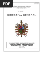 Reglamento Del Sistema de Evaluacion Integral para El Personal Militar Profesional de La Fuerza Armada Nacional