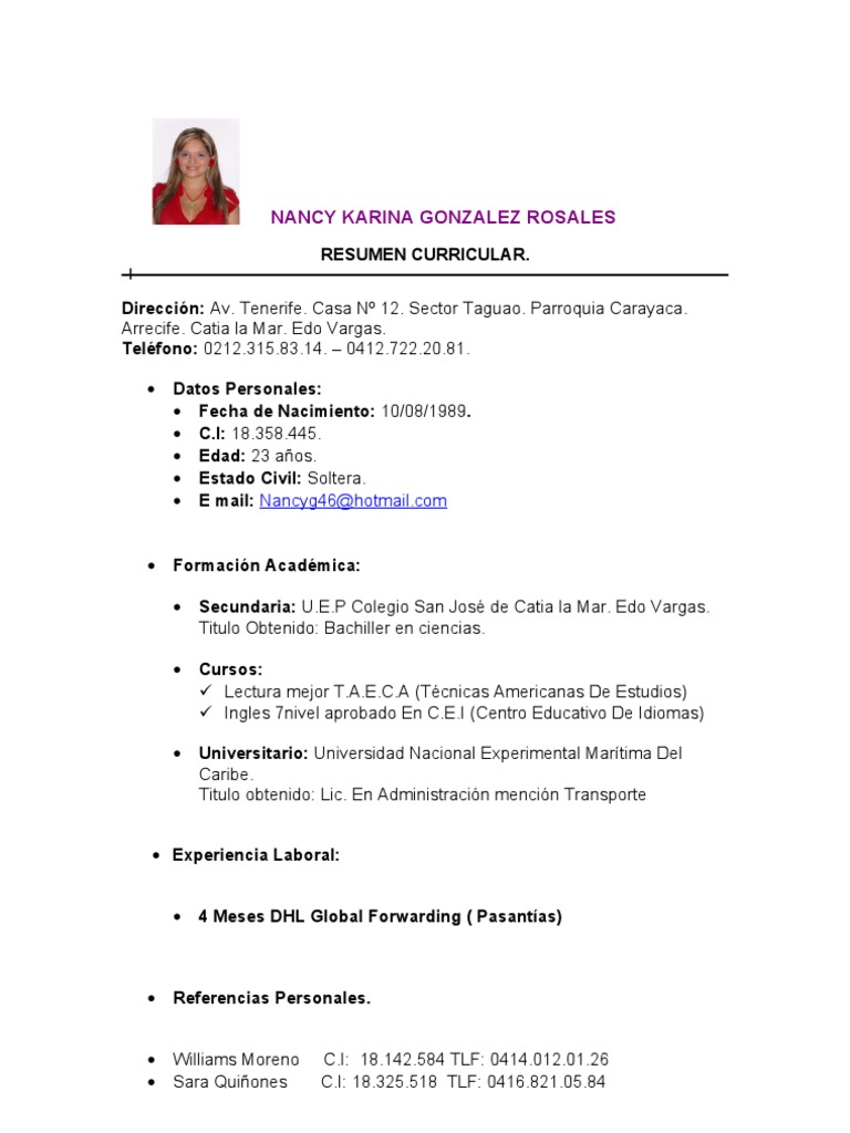 Curriculum Karina PDF