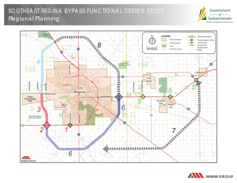 Map of South Regina Bypass