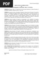 Resolution of Appreciation to Meg O'Connell