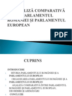 Analiza Comparativa Intre Parlamentul European Si Parlamentul Romaniei