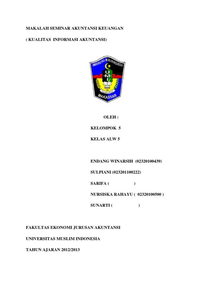 Makalah Seminar Akuntansi Keuangan