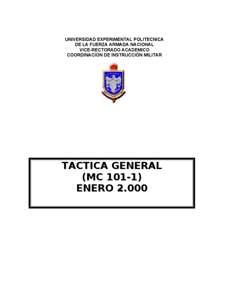 MANUAL DE TACTICA GENERAL AÑO 2000 PDF Estrategia militar Tácticas militares
