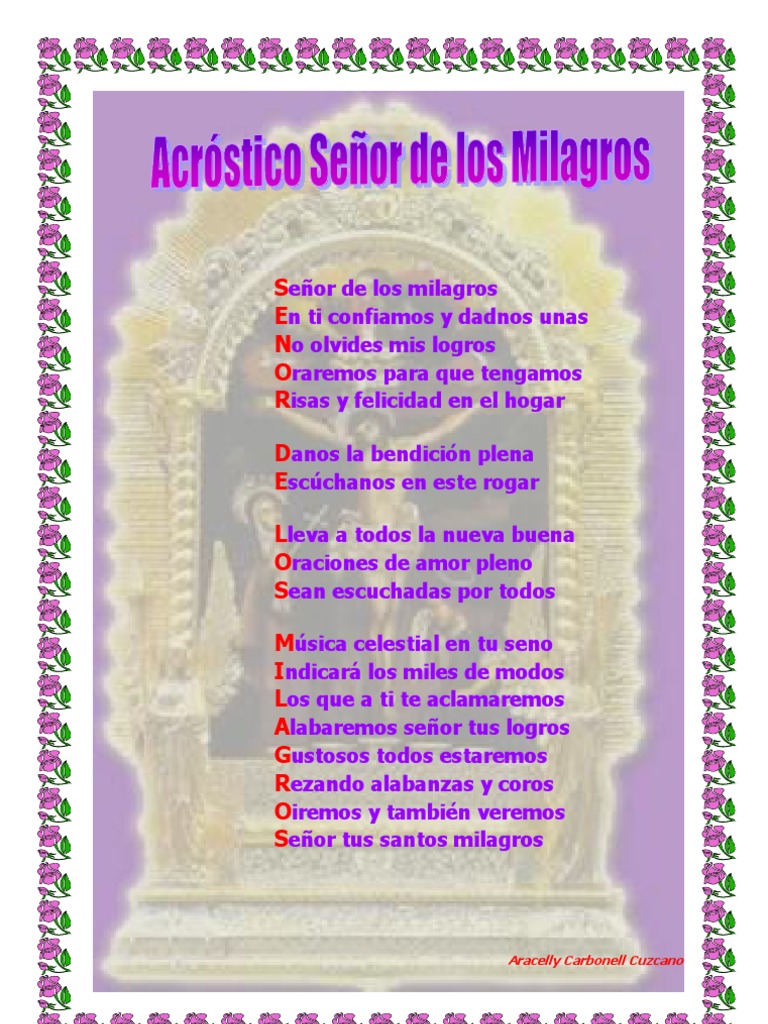 Acrostico Senor De Los Milagros