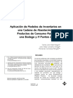 Aplicación de Modelos de Inventarios en una Cadena de Abastecimiento de Productos de Consumo Masivo con una bodega y N puntos de venta