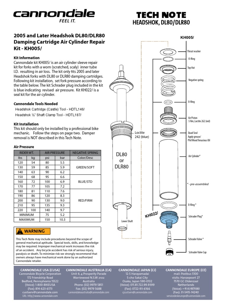 Cannondale Super Fatty Headshok Manual Lawn