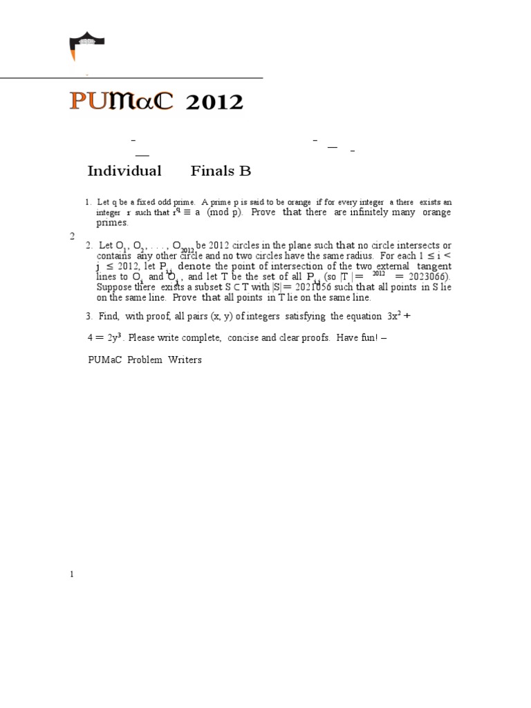 PUMaC 2017 Finals Problem Solutions | PDF | Triangle | Euclidean Plane ...