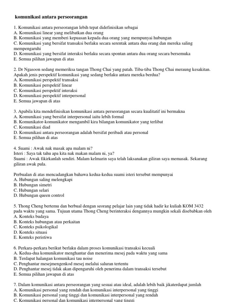 Latihan Komunikasi Pdf