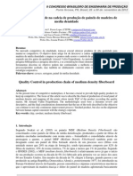 Controle de Qualidade Na Cadeia de Produção de Painéis de Madeira de Media Densidade