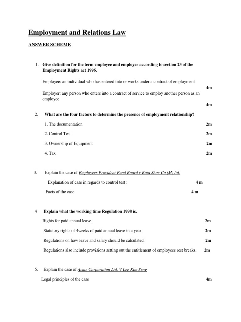 Employment and Relations Law An InDepth Analysis of Key Employment