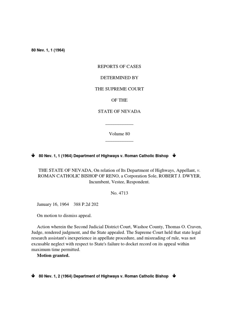 Nevada Reports 1964 (80 Nev.) PDF | PDF | Insurance | Appeal
