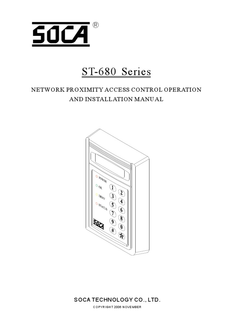 ST-680 Access Control Manual | PDF | Access Control | Electrical Connector