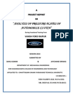 "Analysis of Pressure Plates of Automobile Clutch": Vansh Ford Raipur