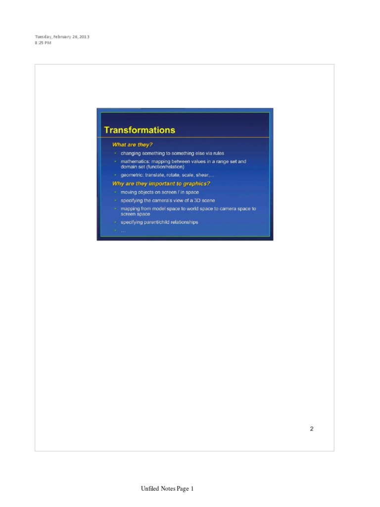 2D Transformation | PDF